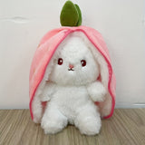 NNETM Transforming Rabbit Pillow Strawberry Plush Toy