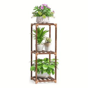 NNETM Botanical Bliss: Three-Level Timber Plant Display