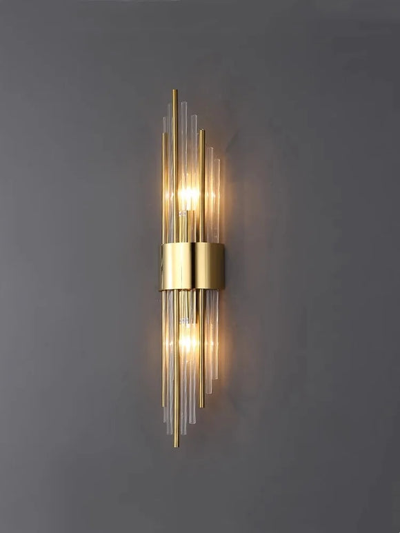 NNEOBA Modern Gold Glass Wall Lamp: Artistic Illumination for Living Spaces
