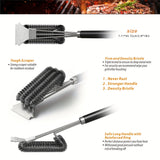 NNETM BBQ Grill Brush with Scraper with 3-Head