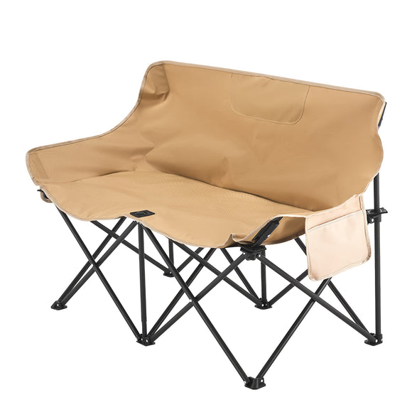 NNETM 2-Person Folding Camping Sofa Chair with Armrests