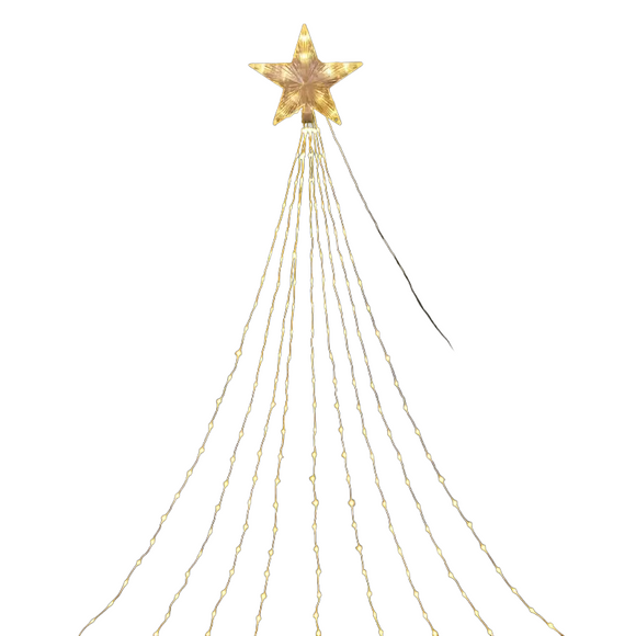 NNETM Sparkling 140LED Christmas Star Hanging Tree String Lights
