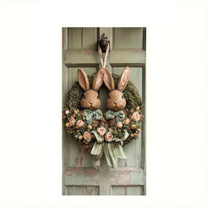 NNETM Indoor Decoration Festive Easter Bunny Wreath