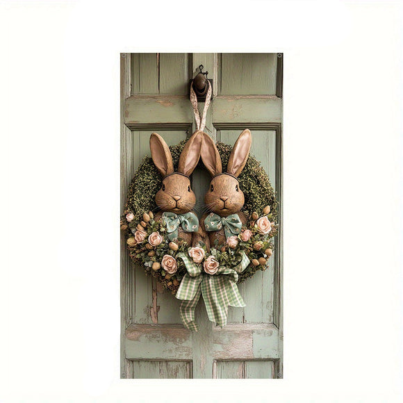 NNETM Indoor Decoration Festive Easter Bunny Wreath