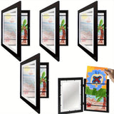 NNETM 5pcs A4 Black Art Picture Frames – Front Opening Display Frames