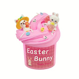 NNETM 4pcs Plastic Easter Eggs with Butter Slime Toys