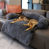 NNETM Pet Plush Sofa Bed with Neck Cushion