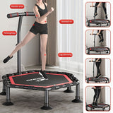 NNETM Indoor Fitness Trampoline with Handrail