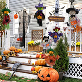NNETM Halloween Hanging Ghosts Pumpkin & Straw Decorations Set