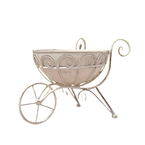NNETM Vintage Iron Garden Cart Planter with Drainage