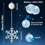 Christmas Window String Lights Battery-Powered with Suction Cups