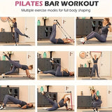 NNETM 8PCS Pilates Bar Kit – Portable Home Gym with 63.5KG Resistance Bands