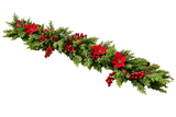 70.87-Inch Red Artificial Poinsettia Berry Vine Flower Garland