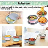 3PCS Silicone Folding Bowls with Lids