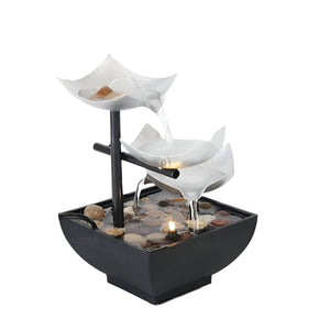NNETM USB Metal Flower Desktop Fountain for Home Office