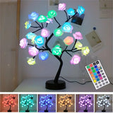 NNETM Festive Glow: Christmas Rose Tree Night Light with Dual Power Options