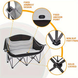 NNETM 2-Person Folding Loveseat Camping Chair Outdoor