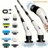 NNETM Cordless Electric Scrubber with 9 Brush Heads