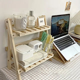 NNETM Clutter-Free and Chic: Wooden 2-Tiers Desktop Organizer Shelves
