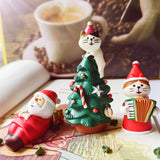 Resin Santa Cat Christmas Miniature Ornaments for Desktop