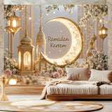 NNETM Crescent Moon Ramadan Lantern Door Banner Decor