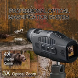 NNETM ABS R11 Night Vision Monocular - All Black Vision, 5x Digital Zoom, 984ft Range, 1080P Video, USB Charging
