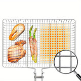 NNETM Foldable BBQ Grill Basket for Fish, Shrimp, Vegetables
