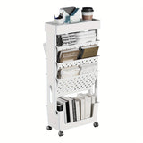 NNETM Wheeled Book Storage Rack Organizer (5-Tier)