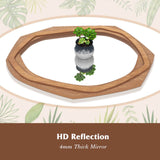 NNETM 90×66cm Decorative Wall Mirror – Rectangular Wooden Frame Mirror