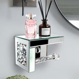 NNETM Crystal Glass Tissue Box Holder Countertop Organizer