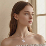 October Birthstone Heart Pendant Necklace Gift Set