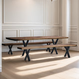 NNETM X-Shaped Iron Table Legs Metal Furniture Base (2pcs)