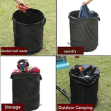 NNETM Black Portable Foldable Trash Can with Carry Handle