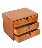 NNETM Timeless Elegance: 3-Layer Vintage Wooden Desktop Organizer