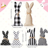 NNETM Set of 6 Easter Bunny Decor with Polka Dot Baskets