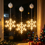 Christmas Window String Lights Battery-Powered with Suction Cups