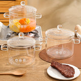 NNETM Amber Glass Soup Pot with Lid