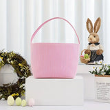 NNETM Easter Delight 3-Piece Seersucker Bunny Bag Set for Egg Hunting