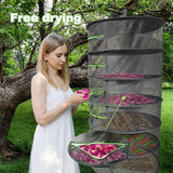 NNETM Hanging Plant Mesh Drying Rack (4-Tier)