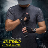 NNETM Full Palm Fitness Gloves Wrist Wrap Support
