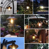 NNETM Black Vintage Solar-Powered Art Courtyard Chandelier - Outdoor Garden Decor