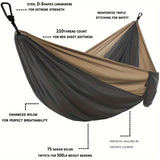 Anti-Tip Camping Hammock with Tree Straps & Carry Bag