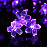 Solar Purple Cherry Blossom String Lights, 8 Function, Courtyard Balcony Outdoor Camping Decoration Light String, Holiday LED Atmosphere Light, 1 String Of 6.5 Meters 30 Lights