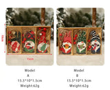 NNETM 9pcs Festive Christmas Wooden Hanging Box - Decorating and Gifting