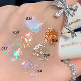 NNETM 6 Color Liquid Eyeshadow with Highlight Sequins - Sparkling, Waterproof, and Long-Lasting Makeup