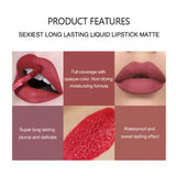 NNETM 6-Piece Long-Lasting Waterproof matte Finish Lipsticks