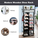NNECW 13-tier Vertical Shoe Rack with Removable Drawer