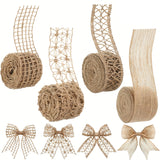 4-Roll Natural Hemp Rope Lace Net Ribbon 1.97-Inch