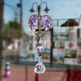 Purple Amethyst Sun Catcher Crystal Tree of Life Rainbow Maker Drops