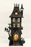 Pumpkin Spire Two-Tiered Haunted House Candle Holder